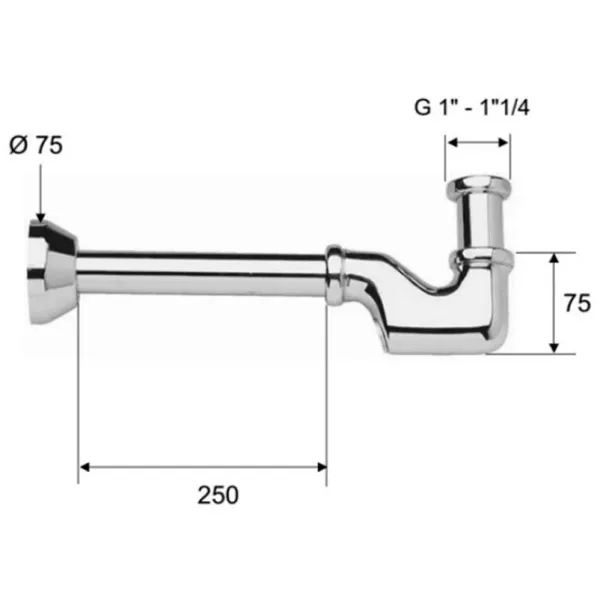 Sifon pentru bideu Remer 956114 75 mm / Inox photo 2