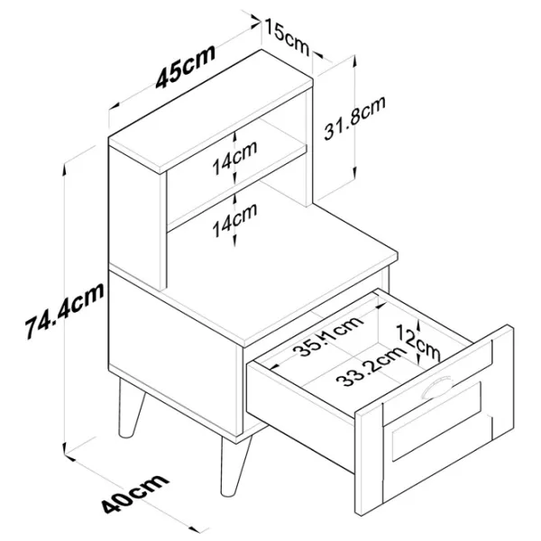 Тумбочки Mirage Meble BD105 S 74.4 x 40 x 40см / ЛДСП / Дуб Сонома photo 3 Тумбочки Mirage Meble BD105 S 74.4 x 40 x 40см / ЛДСП / Дуб Сонома photo 3