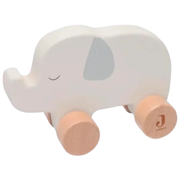 Jucărie Jollein Elephant On Wheels Jungle Jambo 112-001-67091 0.5+ / Gray photo 1