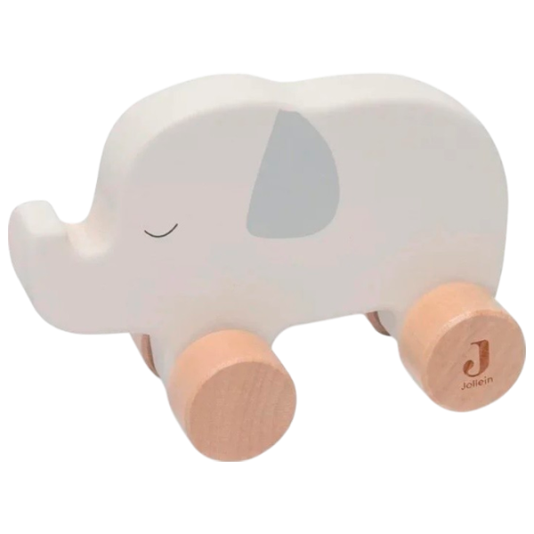 Jucărie Jollein Elephant On Wheels Jungle Jambo 112-001-67091 0.5+ / Gray photo 1