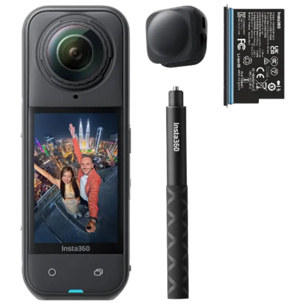 Cameră action Insta360 X5 Starter Bundle 72 MP / 2400 mAh / Black photo 8