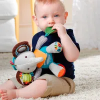 Jucărie pentru pătuțuri și cărucioare Skip Hop Animals Bandana Buddies Elefant 306202 0.3+ / Gray photo 4