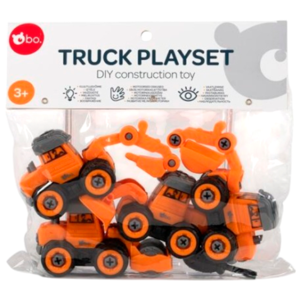 Комплект машин Bo. Truck playset Builder 8015ML  / / Серый Оранжевый photo 1