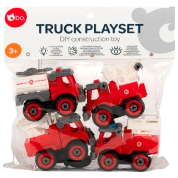 Set de mașini Bo. Truck playset Fireman 8024ML  / / Gray Red photo 1