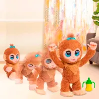 Jucărie interactivă Hasbro Animals Peanut the Playful Monkey 28113 4+ / Brown photo 5