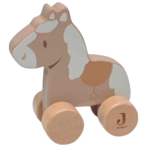 Jucărie Jollein Animals Horse on Wheels Nostalgic Ride 112-001-67103 0.5+ / Beige photo 1