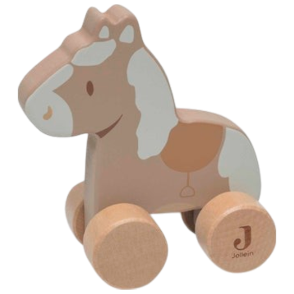 Jucărie Jollein Animals Horse on Wheels Nostalgic Ride 112-001-67103 0.5+ / Beige photo 1