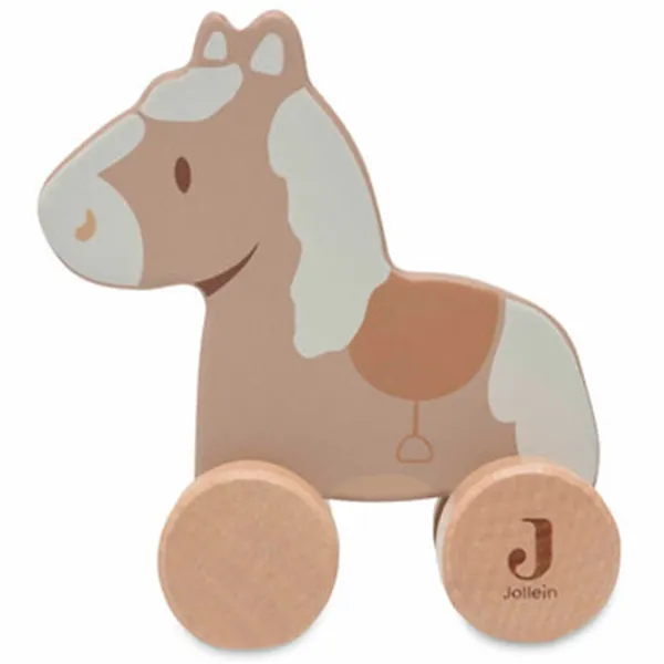 Jucărie Jollein Animals Horse on Wheels Nostalgic Ride 112-001-67103 0.5+ / Beige photo 2