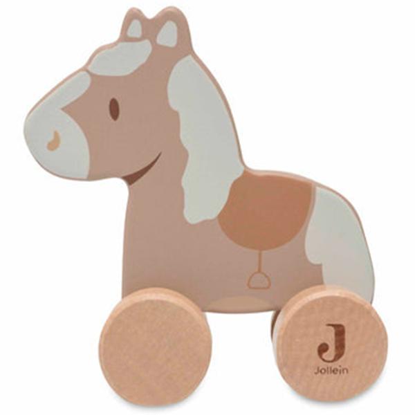 Jucărie Jollein Animals Horse on Wheels Nostalgic Ride 112-001-67103 0.5+ / Beige photo 2