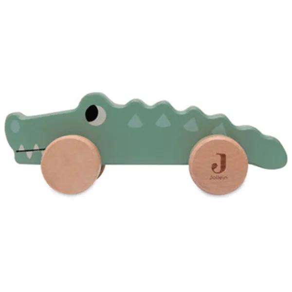 Jucărie Jollein Animals Crocodile on wheels Jungle Jambo 112-001-67090 1+ / Green photo 2