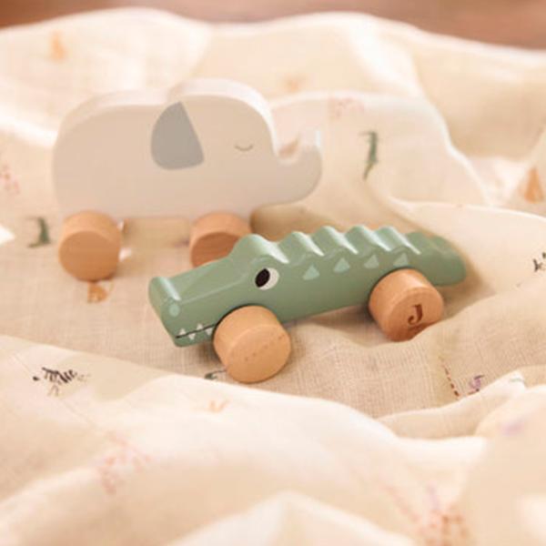 Jucărie Jollein Animals Crocodile on wheels Jungle Jambo 112-001-67090 1+ / Green photo 8