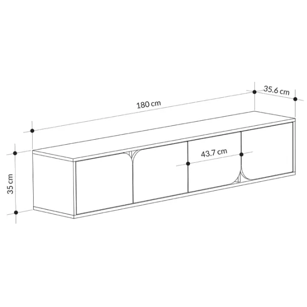 Comodă TV Showdeko Spark 35 x 180 x 35.6 / PAL photo 2