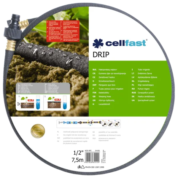 Furtun aspersor Cellfast Drip Cauciuc / Manual photo 1