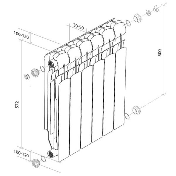 Radiator secțional Royal Thermo Indigo Super 500 Aluminiu photo 6
