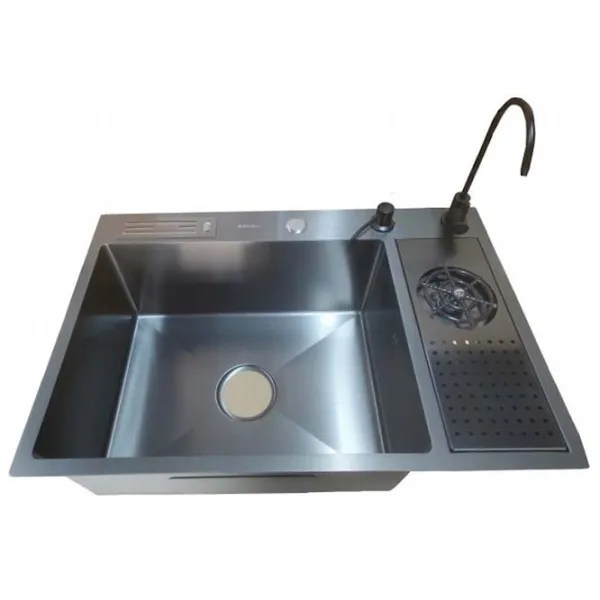 Chiuvetă Backer 680-45019 68 x 45 / Oțel inoxidabil / Black photo 1