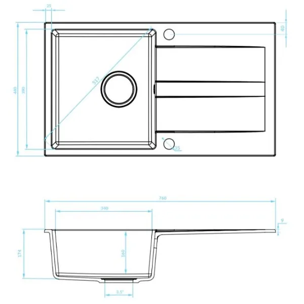 Кухонная мойка Backer NONA WING 76 x 44 / Искусственный камень / Слоновая кость photo 2 Кухонная мойка Backer NONA WING 76 x 44 / Искусственный камень / Слоновая кость photo 2