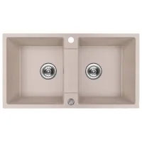 Chiuvetă Backer NONA DUO 80 x 44 / Piatră artificială / Ivory