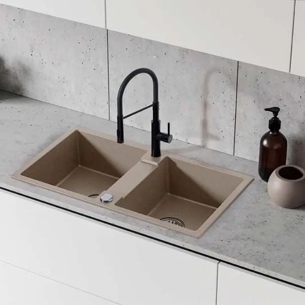 Кухонная мойка Backer NONA DUO 80 x 44 / Искусственный камень / Слоновая кость photo 2 Кухонная мойка Backer NONA DUO 80 x 44 / Искусственный камень / Слоновая кость photo 2