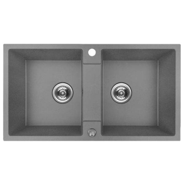 Chiuvetă Backer NONA DUO 80 x 44 / Piatră artificială / Gray photo 1