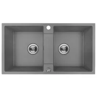 Chiuvetă Backer NONA DUO 80 x 44 / Piatră artificială / Gray