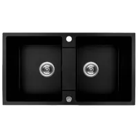 Chiuvetă Backer NONA DUO 80 x 44 / Piatră artificială / Black