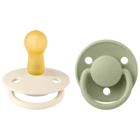 Соска круглая Bibs De lux 190223 Для девочек / 6 месяцев - 18 месяцев / Латекс / Серо-зеленый