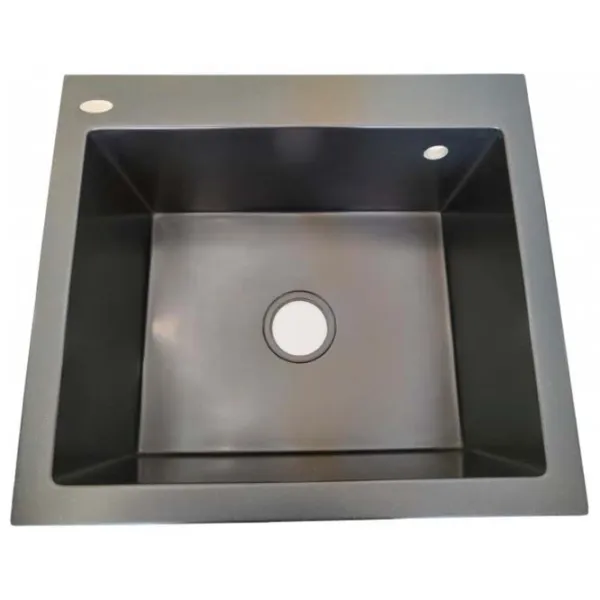 Chiuvetă Tornado NIKOLI 56.5 x 51 / Piatră artificială / Obsidian Black photo 1