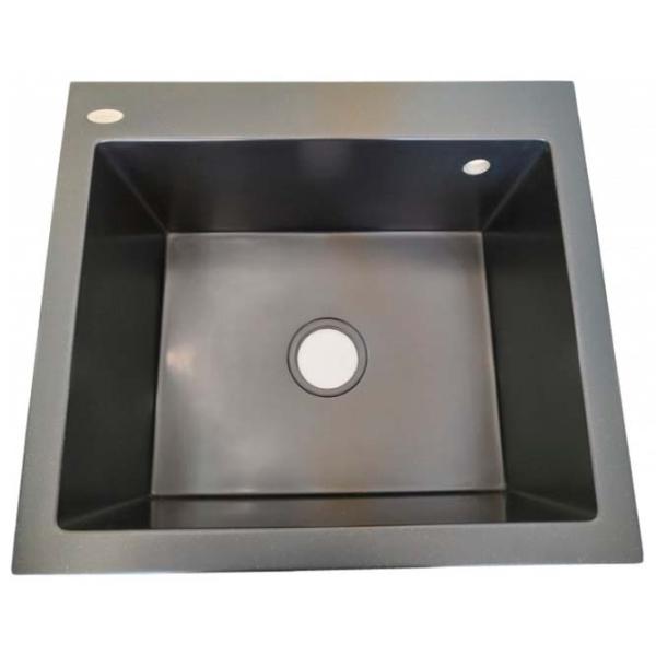 Chiuvetă Tornado NIKOLI 56.5 x 51 / Piatră artificială / Obsidian Black photo 1