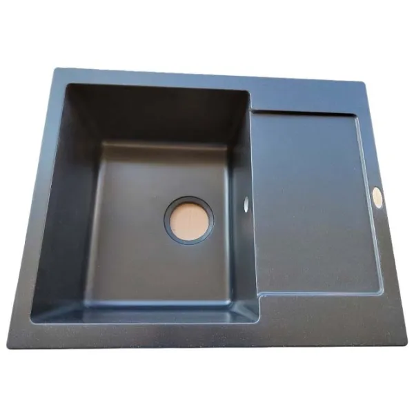 Chiuvetă Tornado Sofia 62 x 50 / Piatră artificială / Obsidian Black photo 1