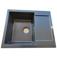 Chiuvetă Tornado Sofia 62 x 50 / Piatră artificială / Obsidian Black