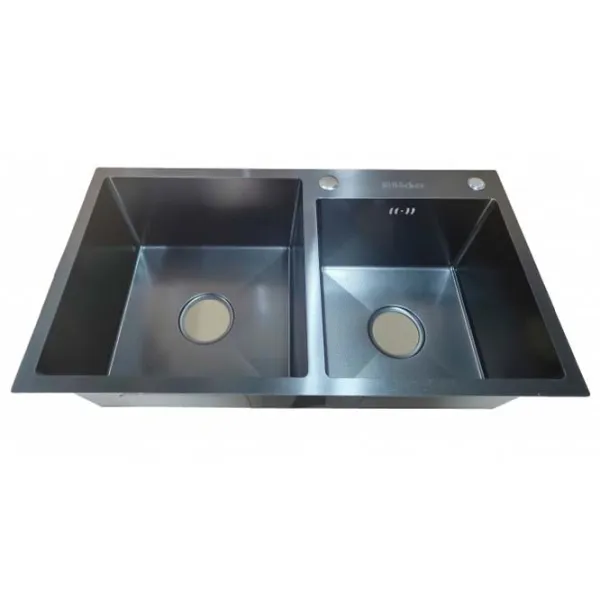 Chiuvetă Backer Duo 750-41047 75 x 41 / Oțel inoxidabil / Black photo 1