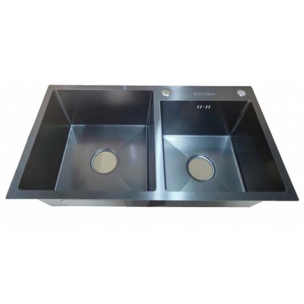 Chiuvetă Backer Duo 750-41047 75 x 41 / Oțel inoxidabil / Black photo 1