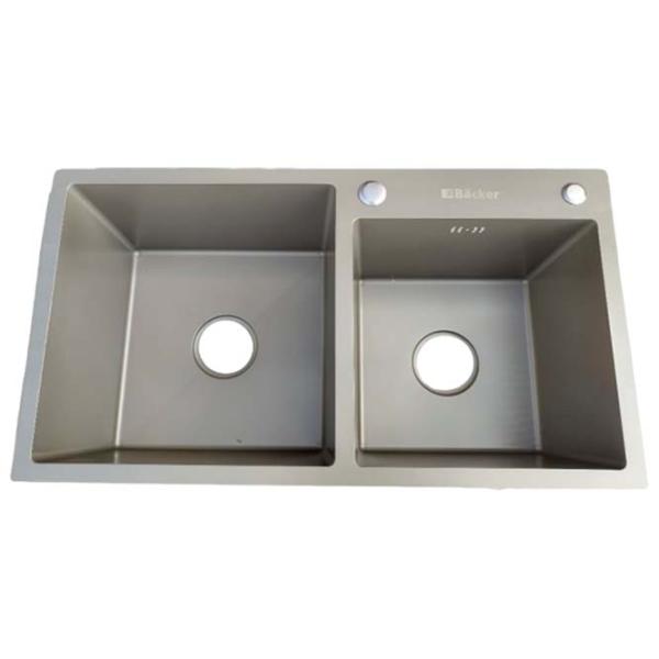 Chiuvetă Backer Duo 750-41047 75 x 41 / Oțel inoxidabil / Gray photo 1