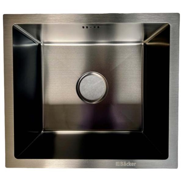 Chiuvetă Backer Trad 450-400J 45 x 40 / Oțel inoxidabil / Black photo 1