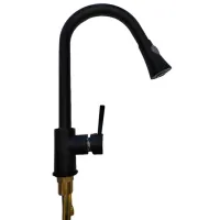 Baterie pentru bucătărie Backer 35131 Mono comandă / extractibilă / Alamă / Black