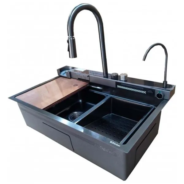 Chiuvetă Backer Top 750-46063 75 x 46 / Oțel inoxidabil / Black photo 1