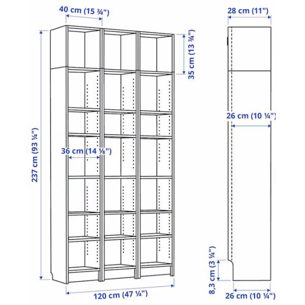 Стеллаж Ikea Billy  237 x 120 x 28см cm / ЛДСП / Oak photo 9