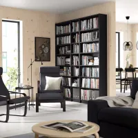 Etajeră Ikea Billy 237 x 200 x 28 cm / PAL / Black Oak photo 3
