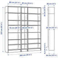 Etajeră Ikea Billy 237 x 200 x 28 cm / PAL / Black Oak photo 4