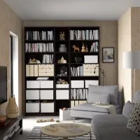 Etajeră Ikea Billy 237 x 200 x 28 cm / PAL / Dark Brown Oak photo 3