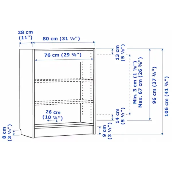 Стеллаж Ikea Billy  106 x 80 x 28см cm / ЛДСП / Темно-коричневого Дуба photo 5