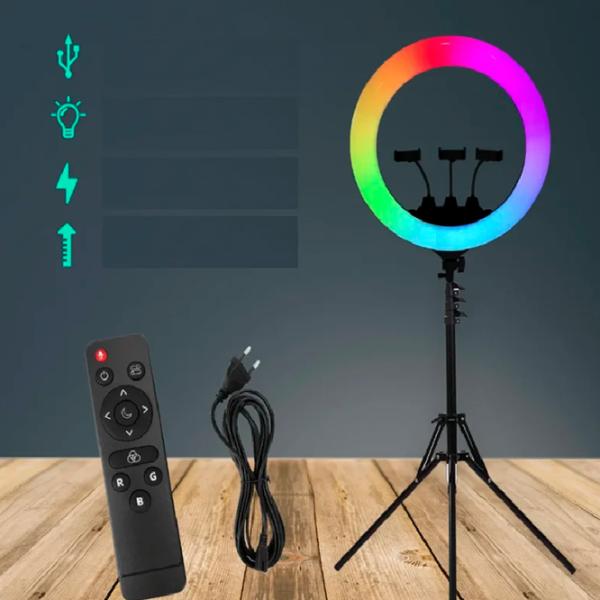 Штатив с круглой лампой Selfie Ring Light MJ56 560 мм Черный photo 2