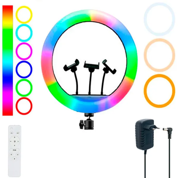 Штатив с круглой лампой Selfie Ring Light MJ56 560 мм Черный photo 7