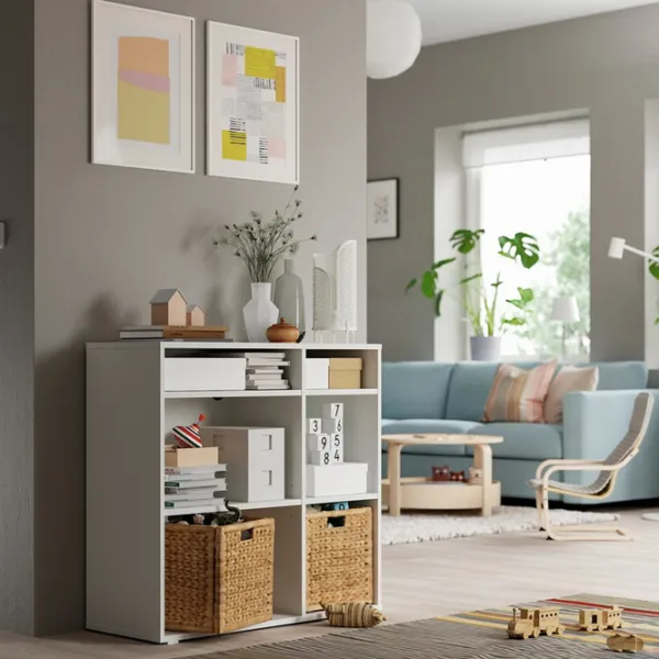 Стеллаж Ikea Vihals 4 90 x 95 x 37см cm / ЛДСП / White photo 3