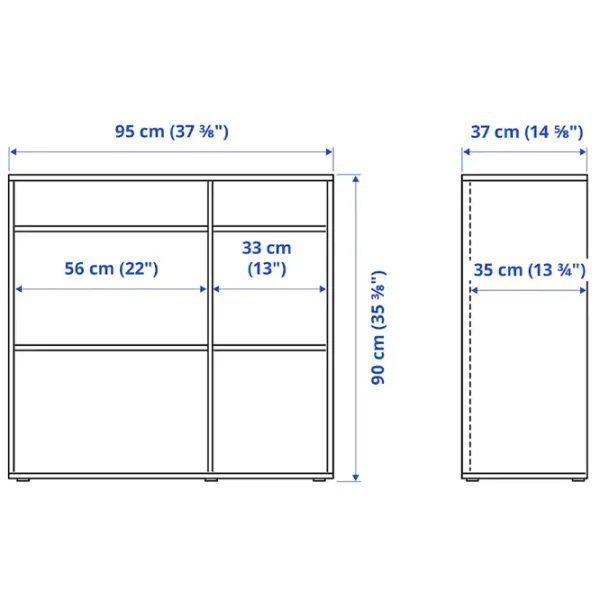 Стеллаж Ikea Vihals 4 90 x 95 x 37см cm / ЛДСП / White photo 6