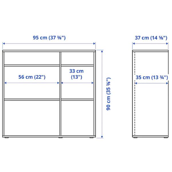 Стеллаж Ikea Vihals 4 90 x 95 x 37см cm / ЛДСП / White photo 6