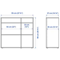 Стеллаж Ikea Vihals 4 90 x 95 x 37см cm / ЛДСП / White photo 6
