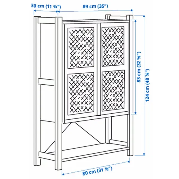 Etajeră Ikea Ivar 124 x 89 x 30 cm / Masiv / Pine photo 4