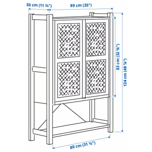 Etajeră Ikea Ivar 124 x 89 x 30 cm / Masiv / Pine photo 4