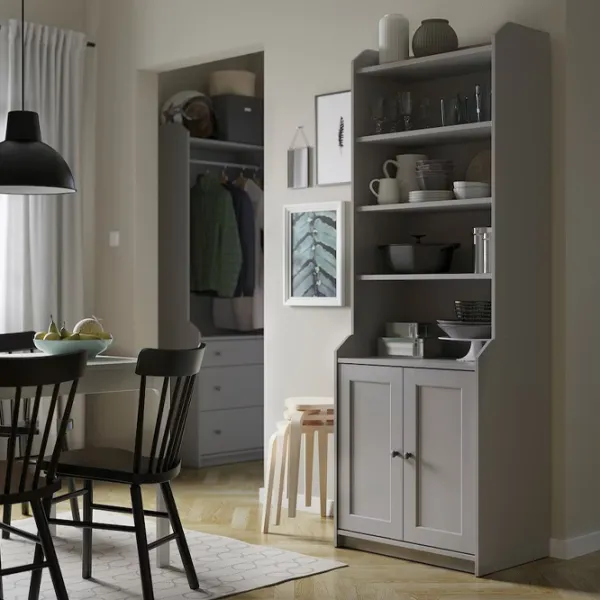 Стеллаж Ikea Hauga 199 x 70 x 46см cm / ЛДСП / Серый photo 2